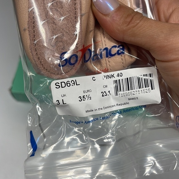 NWT So Danca Kids Brittany SD69L Pink Ballet Slippers Size 23.1cm EU 35.5 - Picture 4 of 4